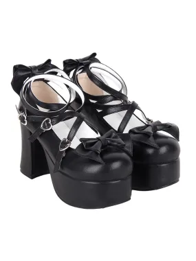 Angelic imprint~Maid Lolita Shoes High Heel Bow Round Toe Shoes
