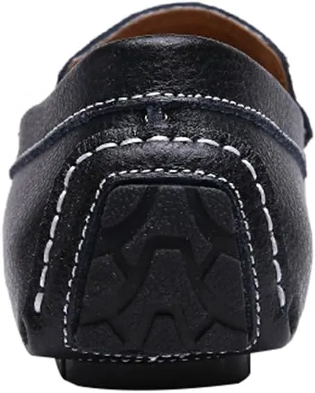 ANUFER Mens Faux Leather Stylish Moccasin Slippers Penny Loafers