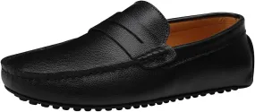 ANUFER Mens Faux Leather Stylish Moccasin Slippers Penny Loafers