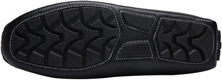 ANUFER Mens Faux Leather Stylish Moccasin Slippers Penny Loafers