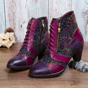 Artsy Chic Genuine Cowhide Vintage Leather Boots