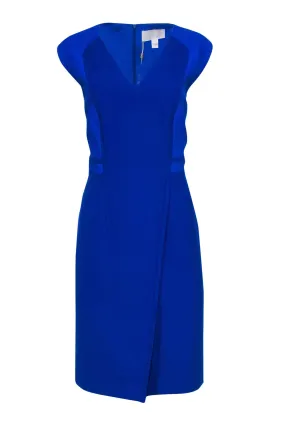 BOSS Hugo Boss - Cobalt Blue Mesh Paneled Sheath Dress Sz 10