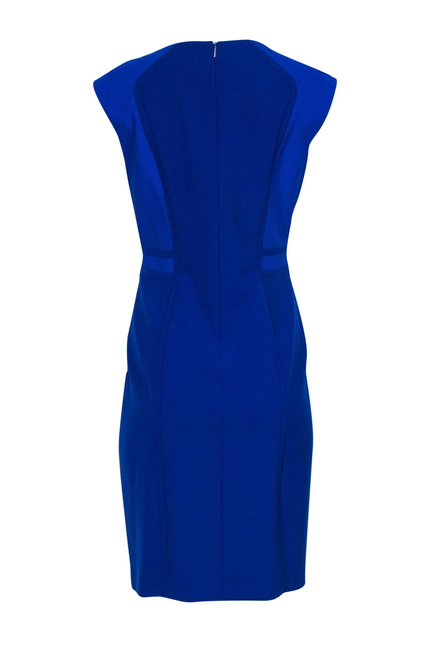 BOSS Hugo Boss - Cobalt Blue Mesh Paneled Sheath Dress Sz 10
