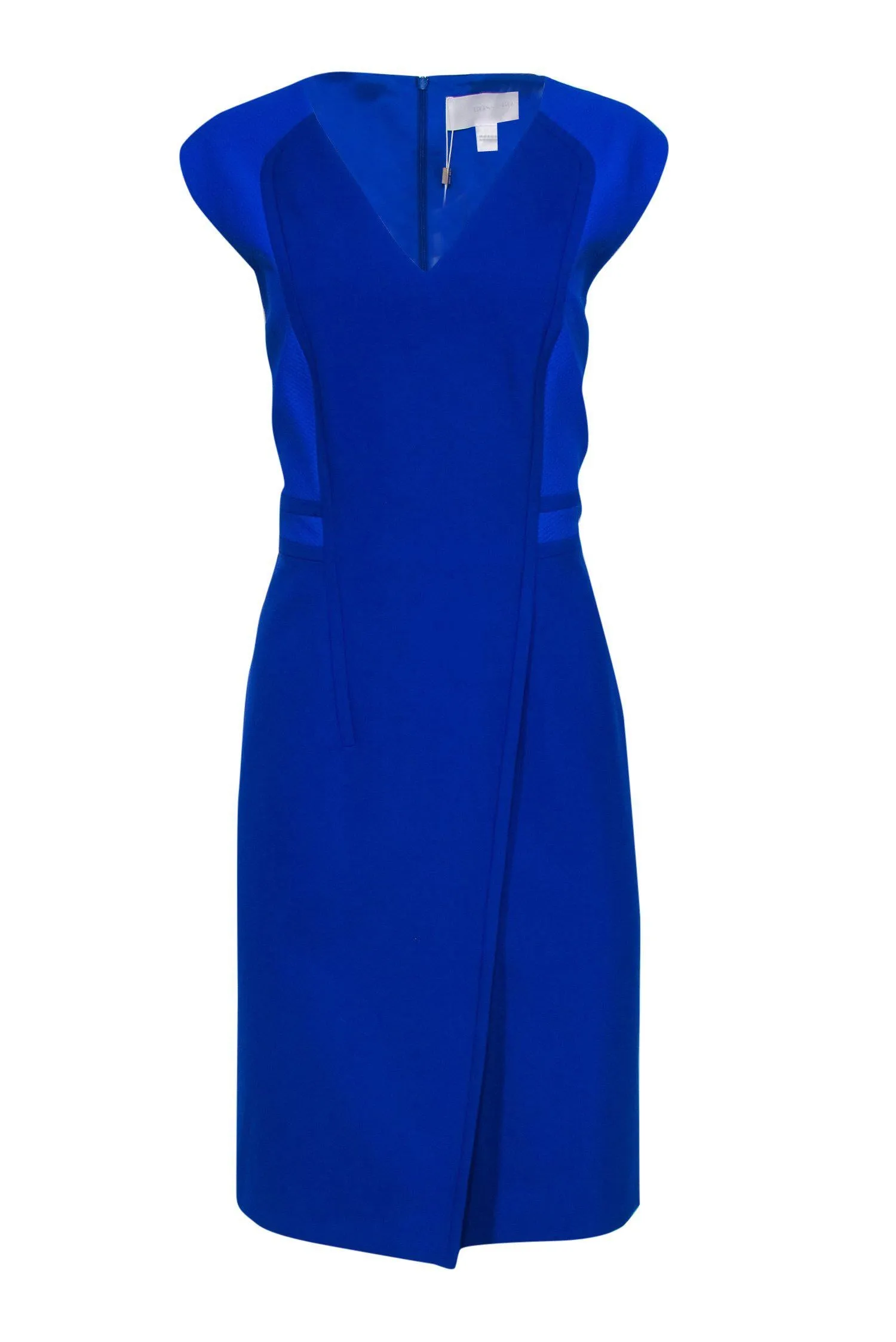 BOSS Hugo Boss - Cobalt Blue Mesh Paneled Sheath Dress Sz 10