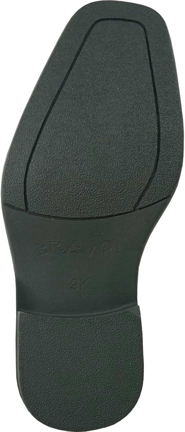 bravo! Boy Dress Shoe King Lace-up Oxford Plain Toe or Cap Toe Leather Sock for School Uniform Formal Event Size from Toddler to Youth Black Brown Cognac