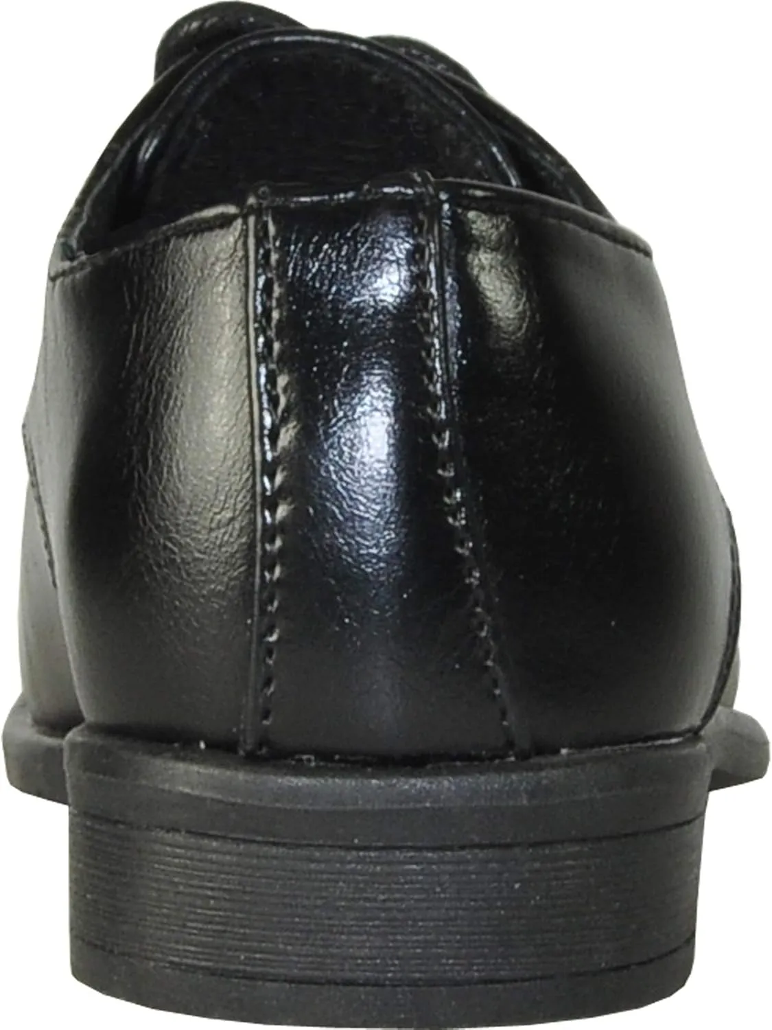 bravo! Boy Dress Shoe King Lace-up Oxford Plain Toe or Cap Toe Leather Sock for School Uniform Formal Event Size from Toddler to Youth Black Brown Cognac