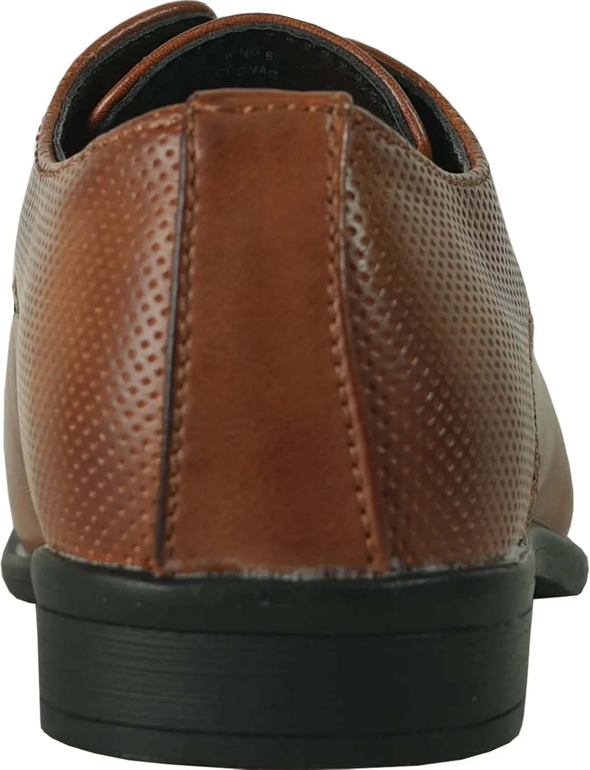 bravo! Boy Dress Shoe King Lace-up Oxford Plain Toe or Cap Toe Leather Sock for School Uniform Formal Event Size from Toddler to Youth Black Brown Cognac