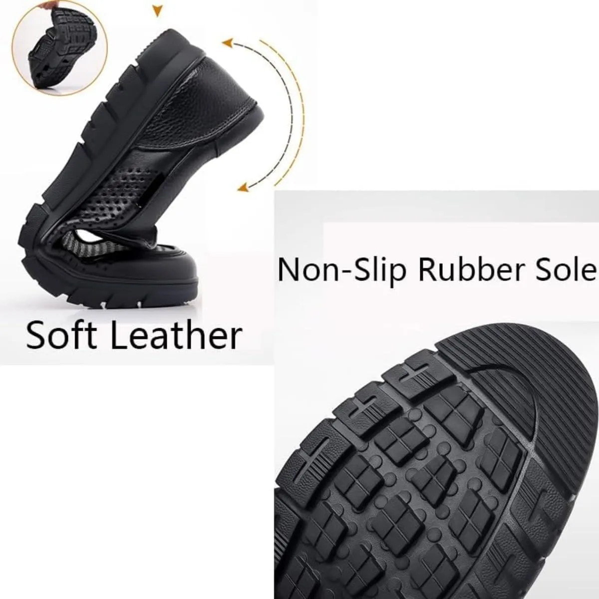 Breathable Business Casual Men's Leather Shoes, Summer Mesh Lightweight Soft Leather Moccasins Slip-On Walking Shoes