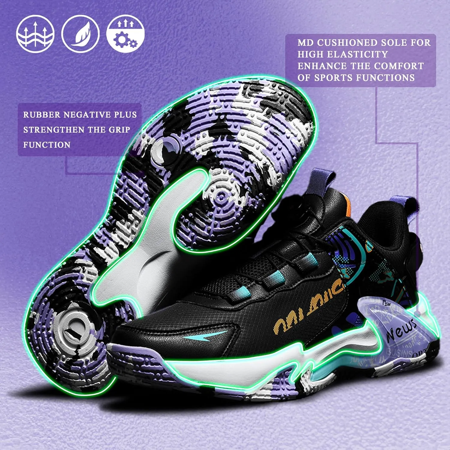 CJSPORX Women Men Basketball Shoes Breathable Men Non Slip Outdoor Fashion Unisex Sneakers