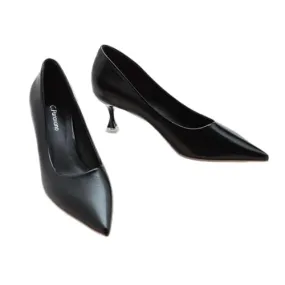 C.Paravano Pointy Heels Wedding Shoes Dressy Low Heel Work Casual Heels Flight Attendant Heels Pointed Toe Pumps for Office Wear and Casual Outfits(Size 9.5,Beige)