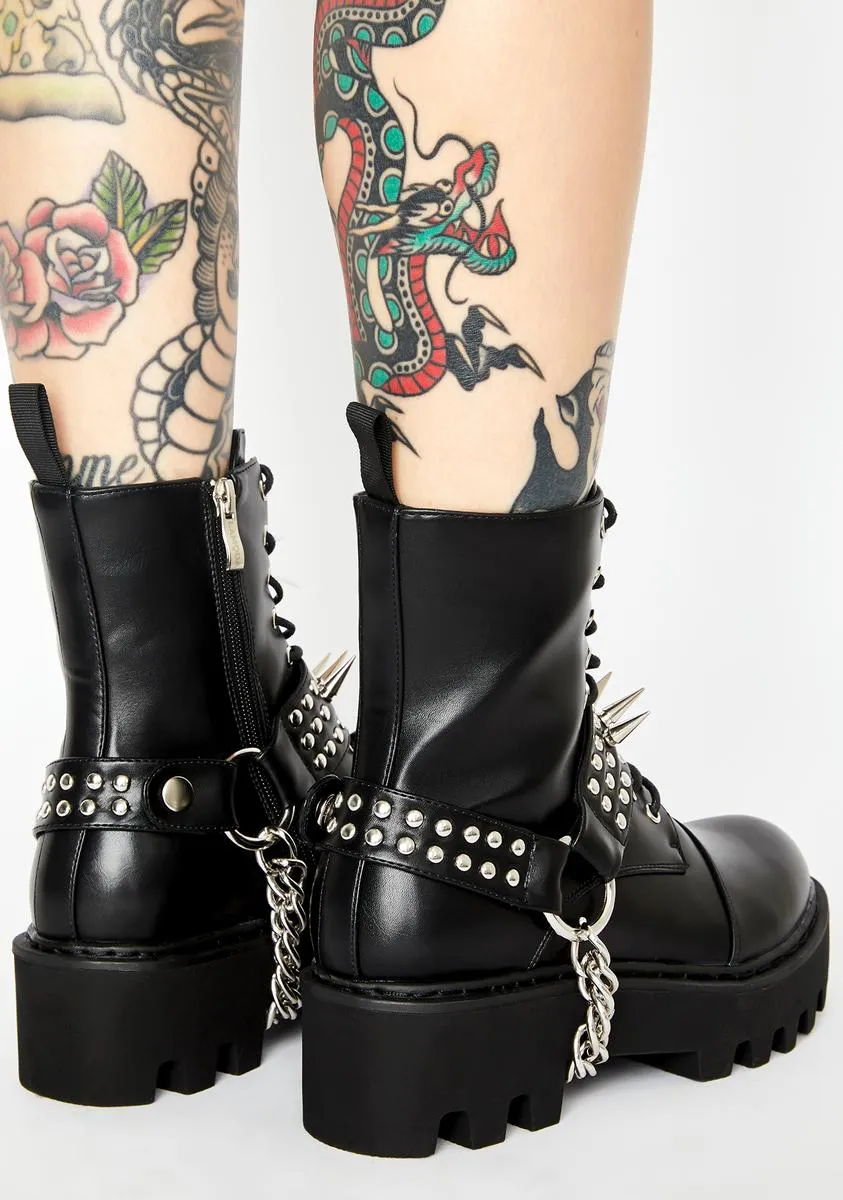Deviant Spiked Combat Boots