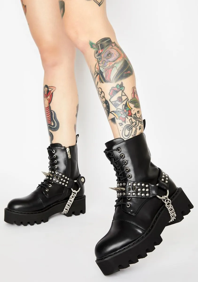 Deviant Spiked Combat Boots