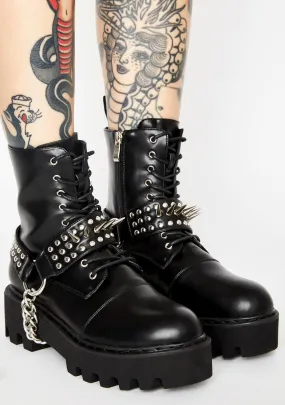 Deviant Spiked Combat Boots