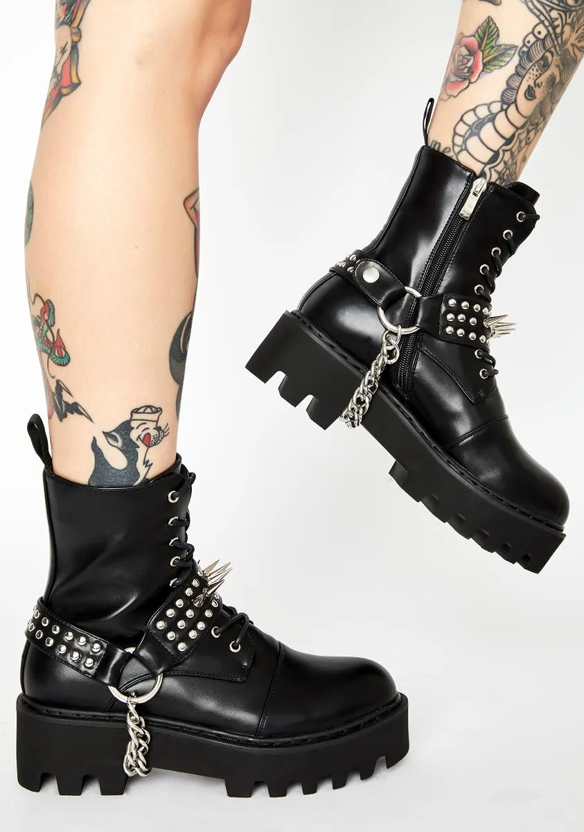 Deviant Spiked Combat Boots