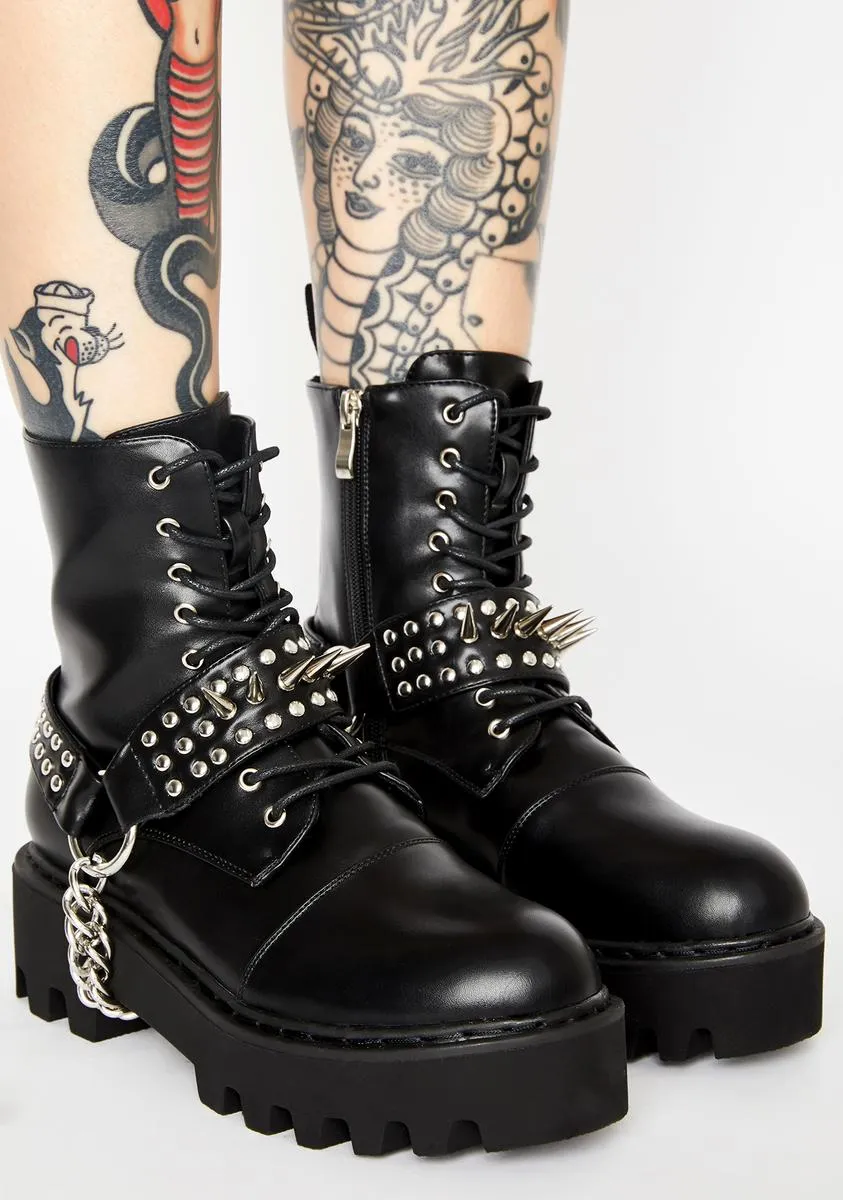 Deviant Spiked Combat Boots