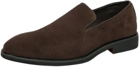 Dress Oxford for Men Slip On Casual Office Shoes Wear-Resistant Suede Oxford Shoes Stylish Height Increase Slip On Pointed Toe Loafers Shoes Casual Business Bean Shoes