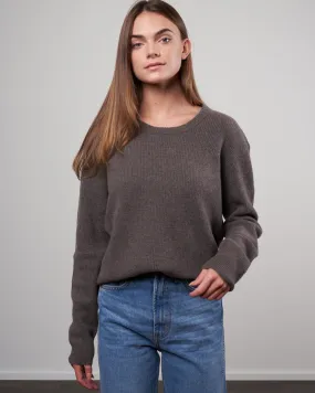 everyday crewneck sweater - umber