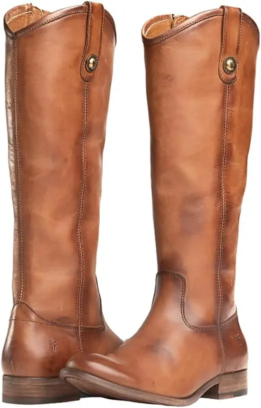 Frye Melissa Inside Zip Riding Boots for Women Featuring Supple Leather Lining with Rubber Infused Leather Outsole and Signature Hardware  14  Shaft Height