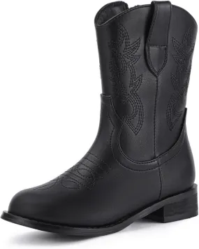 Hehainom Girls Cowboy Cowgirl Boots Boys Kids Toddler Western Mid Calf Zipper Riding Boots for Little Kid Big Kid