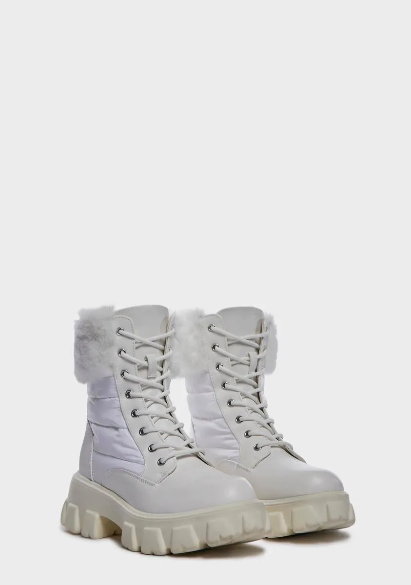 Icy Missing Pieces Combat Boots