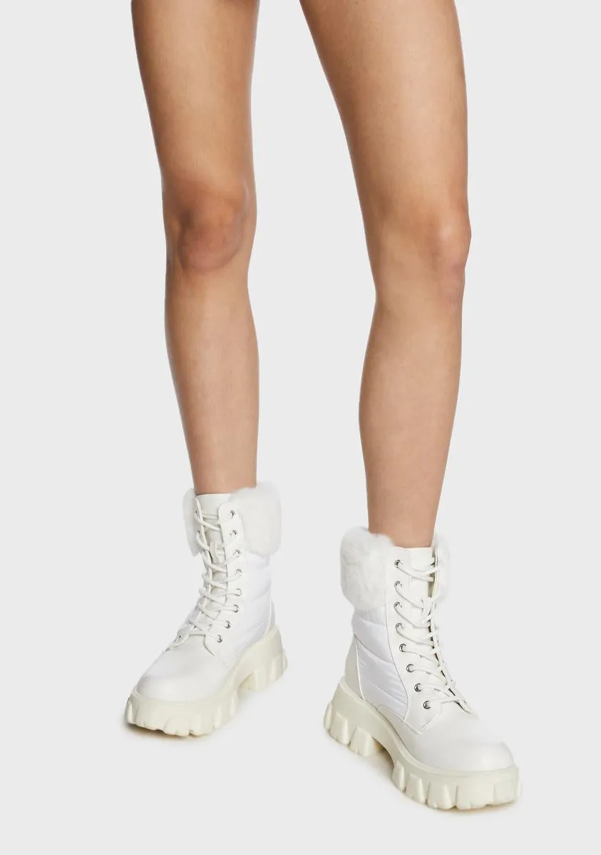Icy Missing Pieces Combat Boots