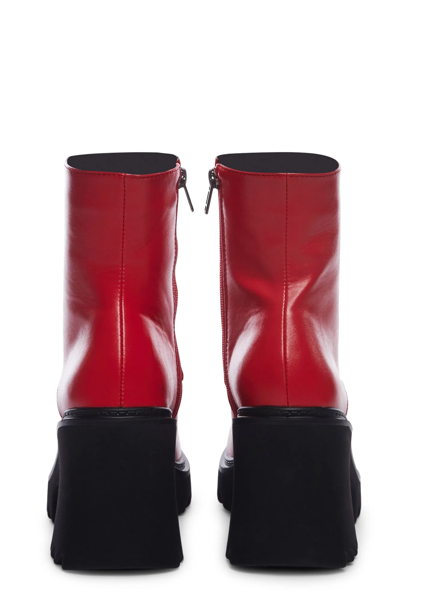 In Opposition Combat Boots- Red