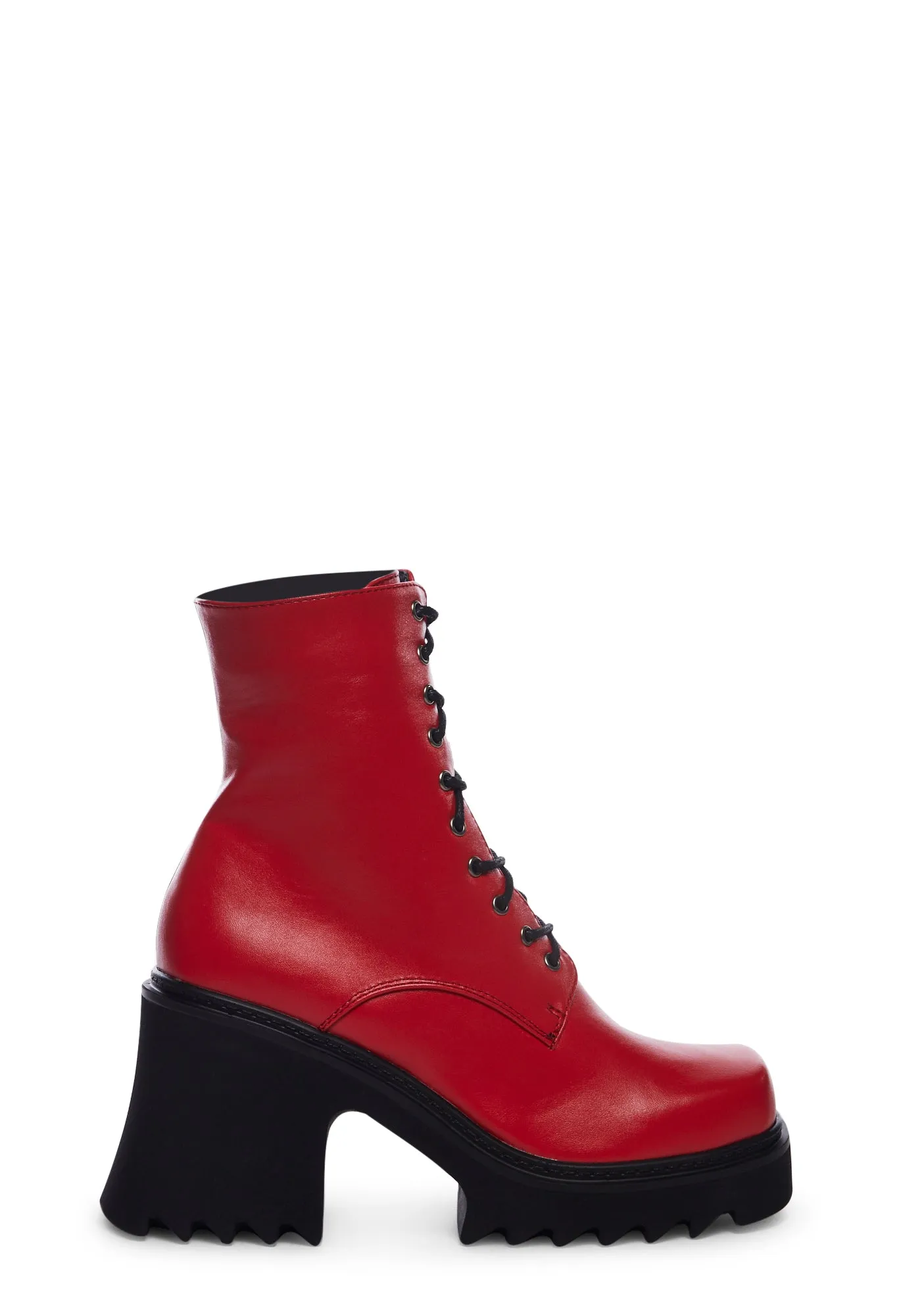 In Opposition Combat Boots- Red