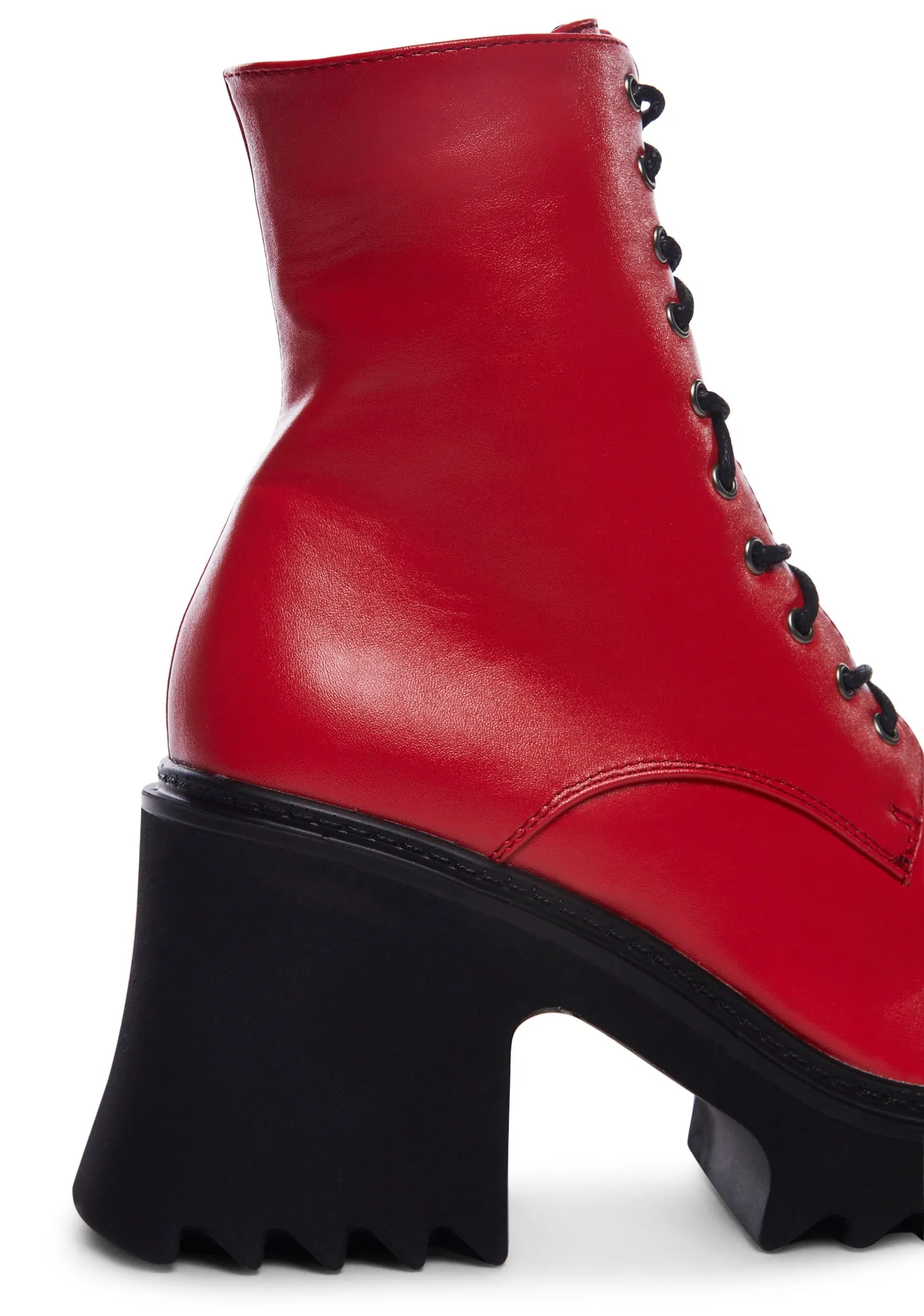 In Opposition Combat Boots- Red