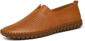 INEELUYI Men??s Casual Loafers Fashion Leather Slip On Driving Shoes