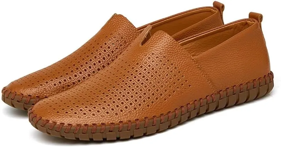 INEELUYI Men??s Casual Loafers Fashion Leather Slip On Driving Shoes