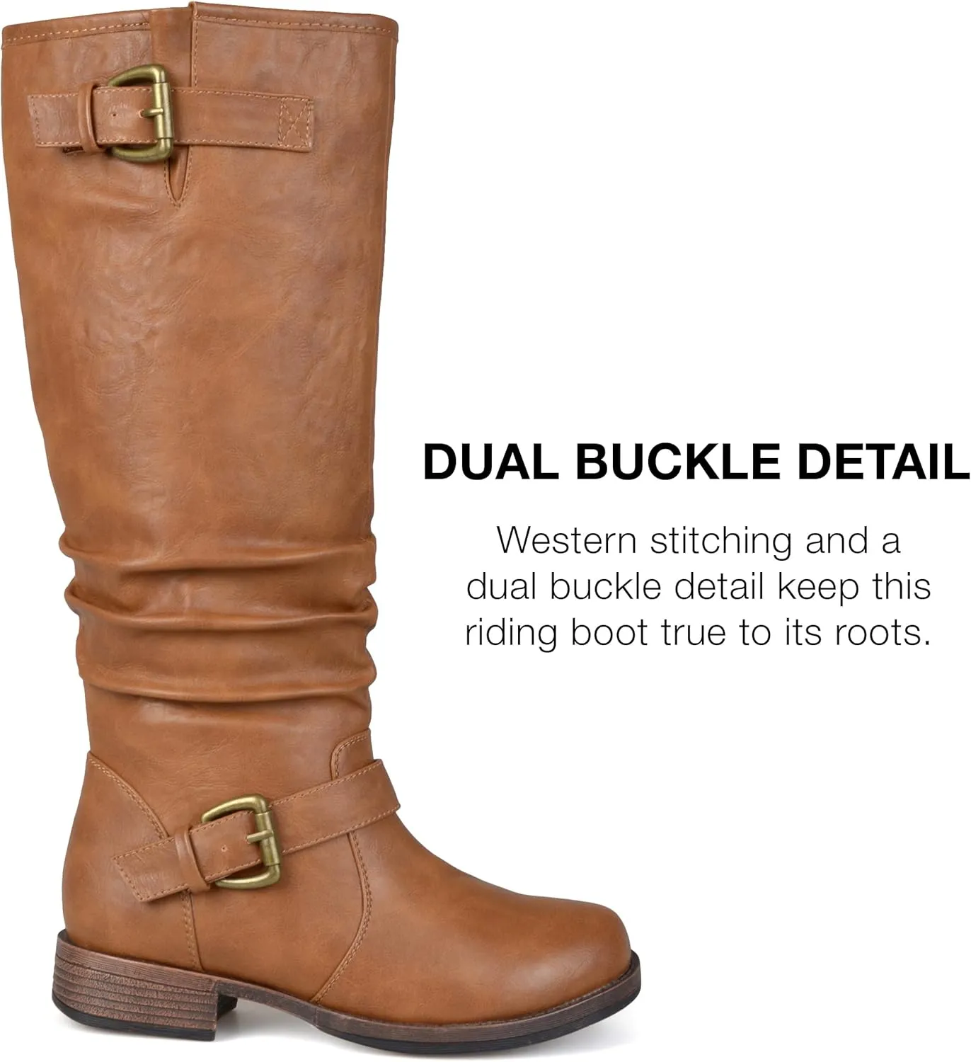 Journee Womens Stormy Stacked Heel Riding Boots