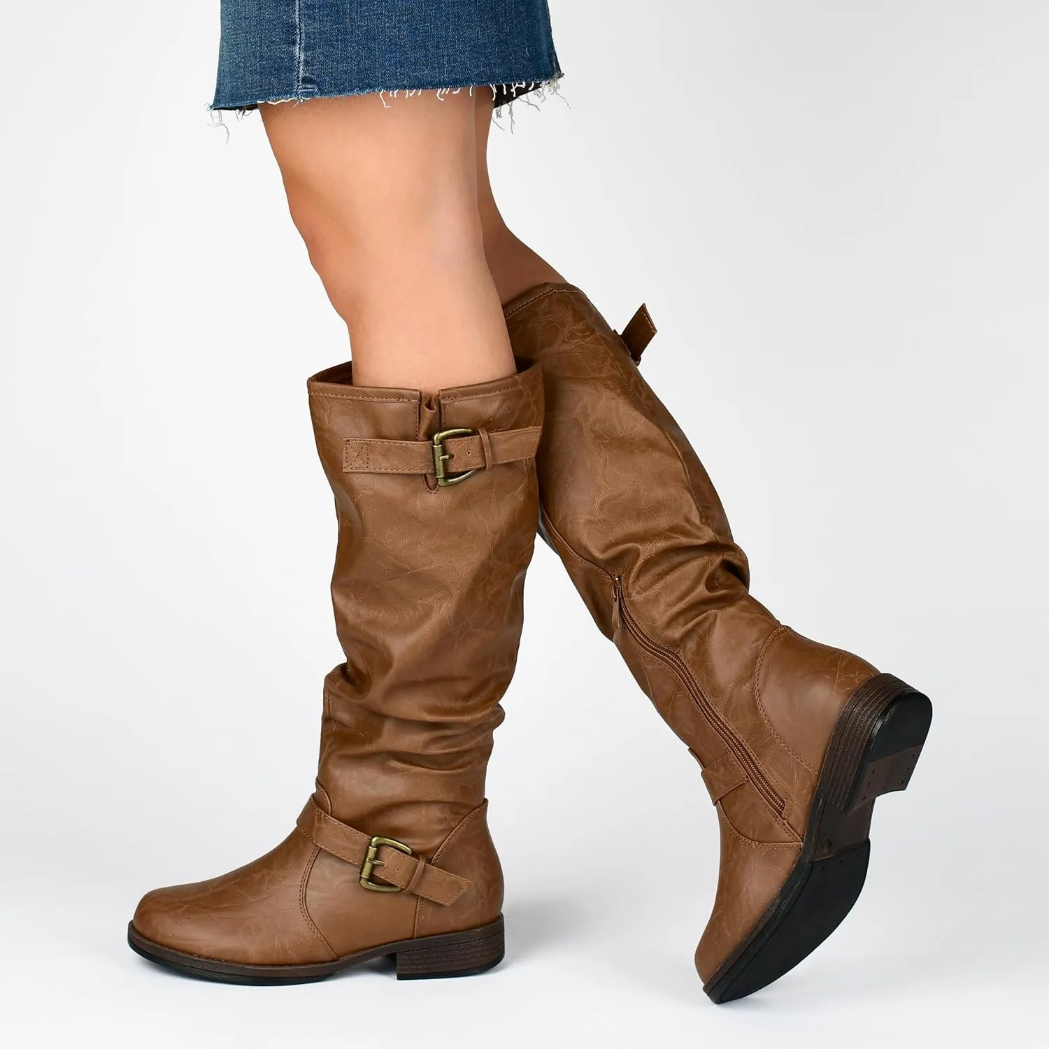 Journee Womens Stormy Stacked Heel Riding Boots