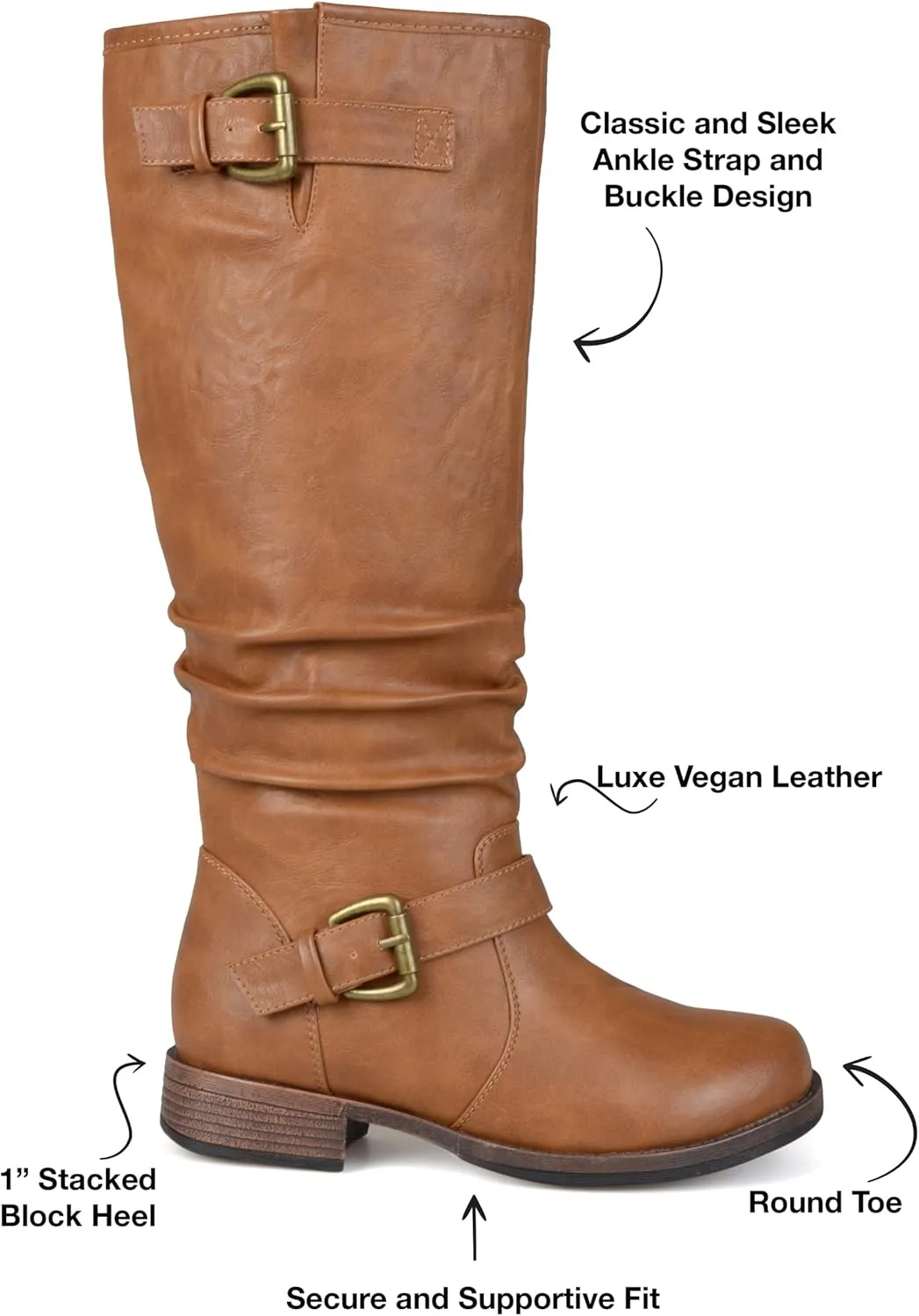 Journee Womens Stormy Stacked Heel Riding Boots