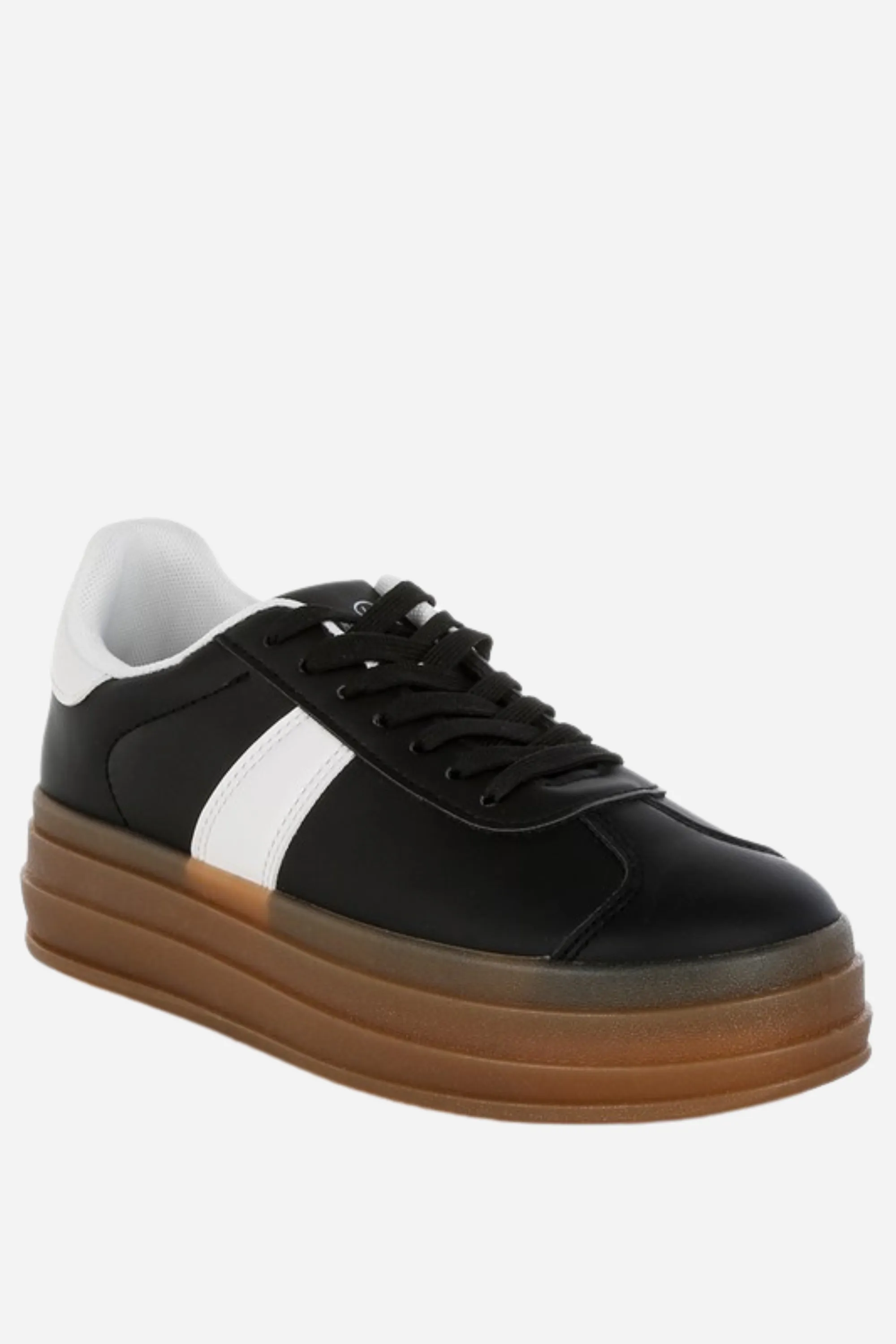 Knockout Faux Leather Lace-Up Sneakers