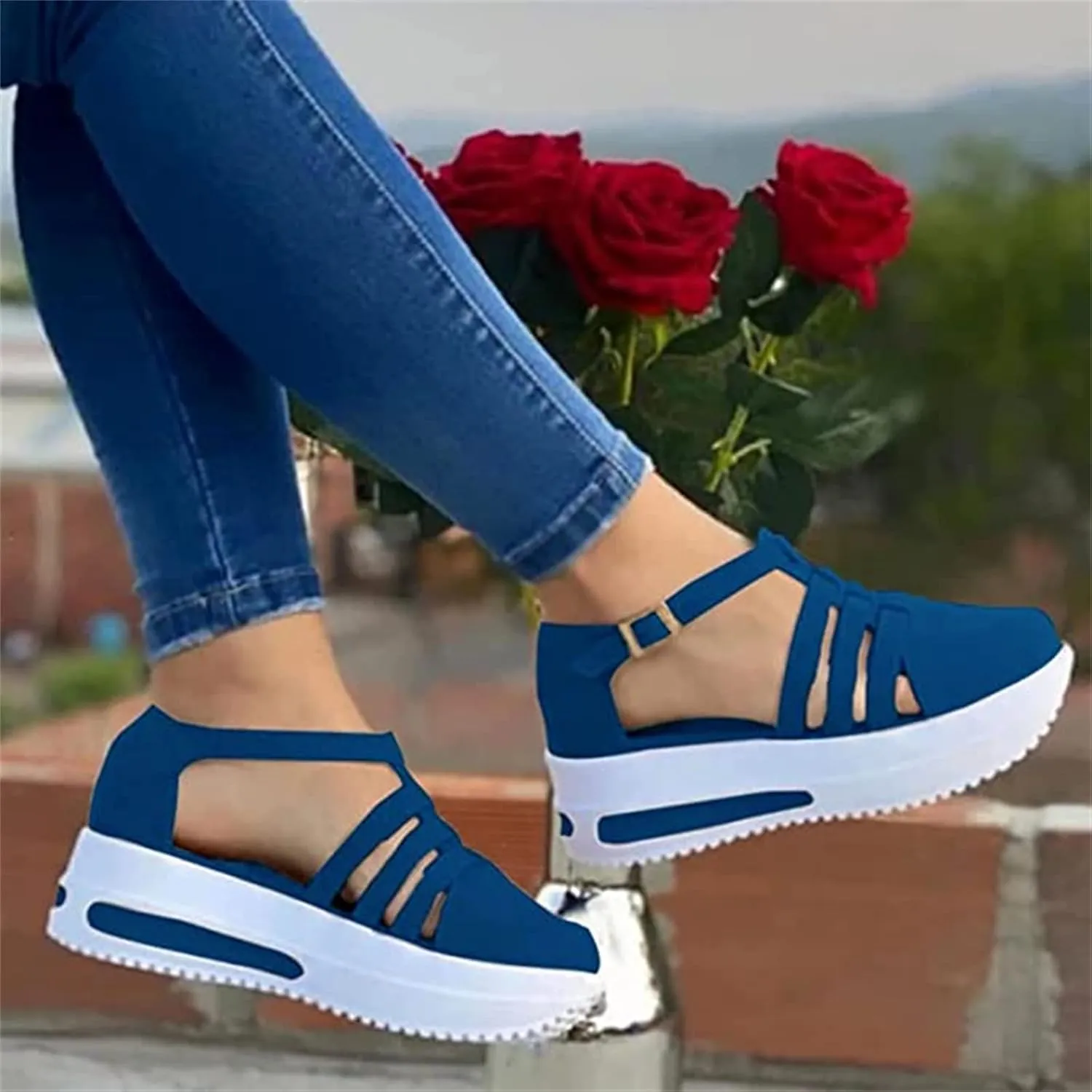 Ladmiple Shoes For Women Sneakers Slip Ons Memory Foam Comfort Walking Shoes Fashion Casual Summer Platform Flats Loafer