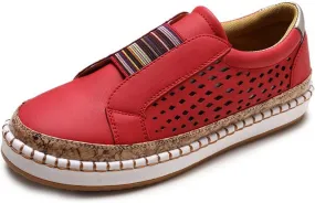 Ladmiple Sneakers For Women Slip On Wide Width Canvas Shoes Fashion Dressy Casual Summer Low Top Walking Flats Loafers
