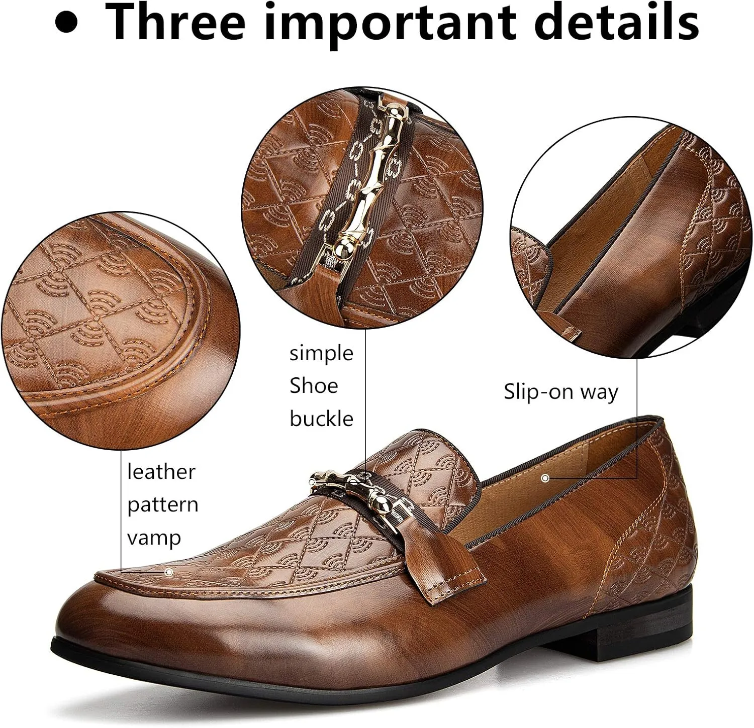 Meijiana Men's Fashion Classic Faux Leather Loafers and Weeding Dress Shoes for Men