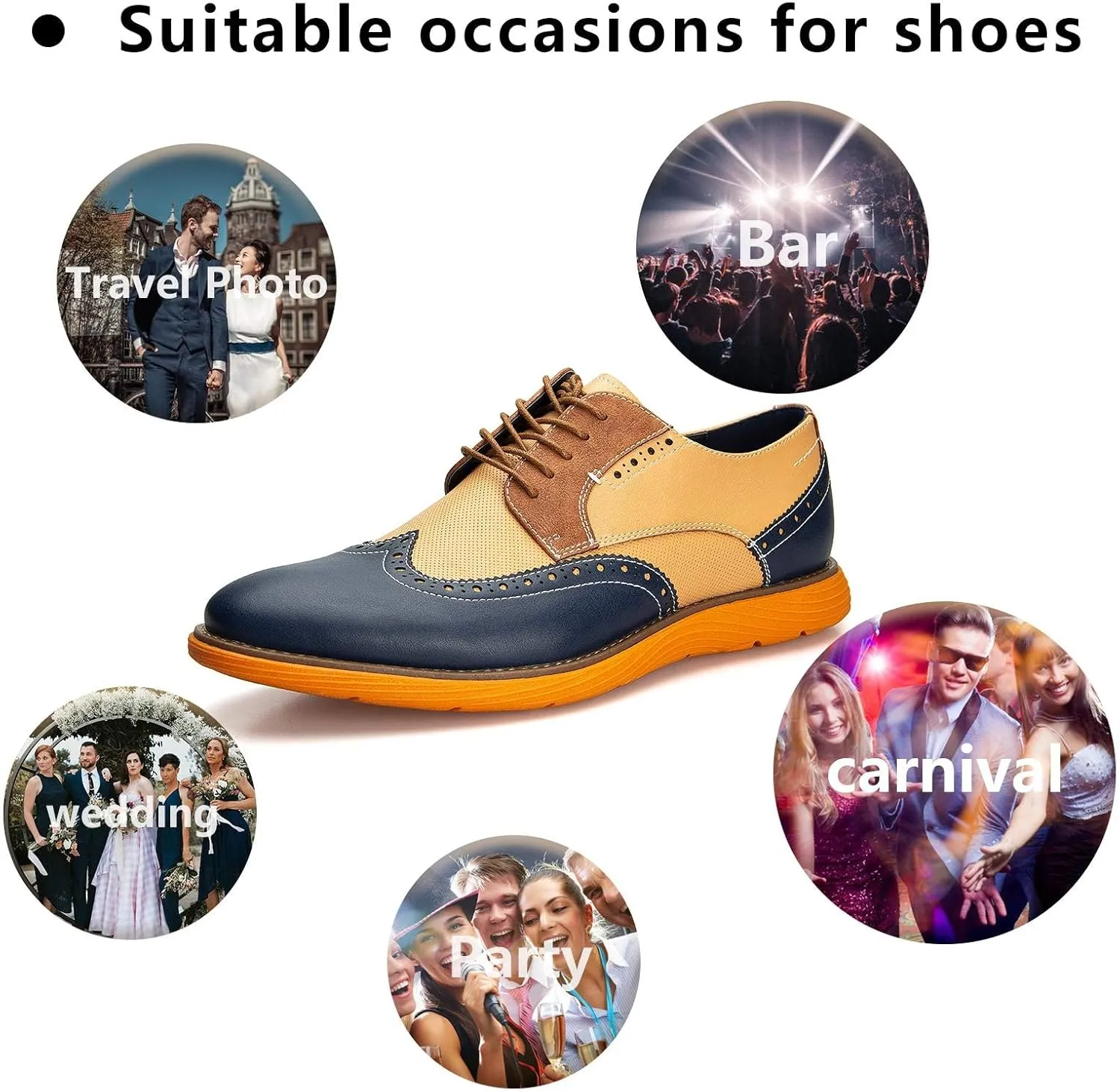 Meijiana Men's Oxford Shoes Dress Shoes Men's Lightweight lace-up Fashion Shoes