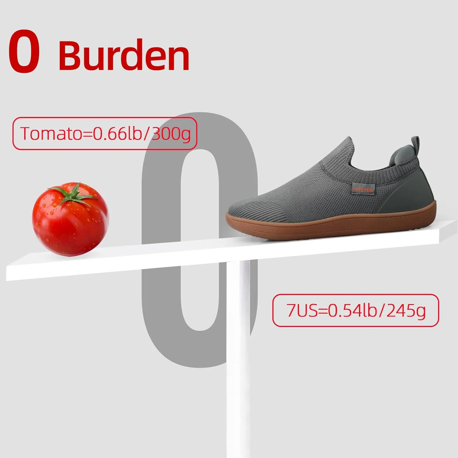 Men's Barefoot Shoes Minimalist Slip on Cross-Trainer Shoes Wide Toe Walking Shoes Zero Drop Sole Trail Running Sneakers Gym Workout Casual