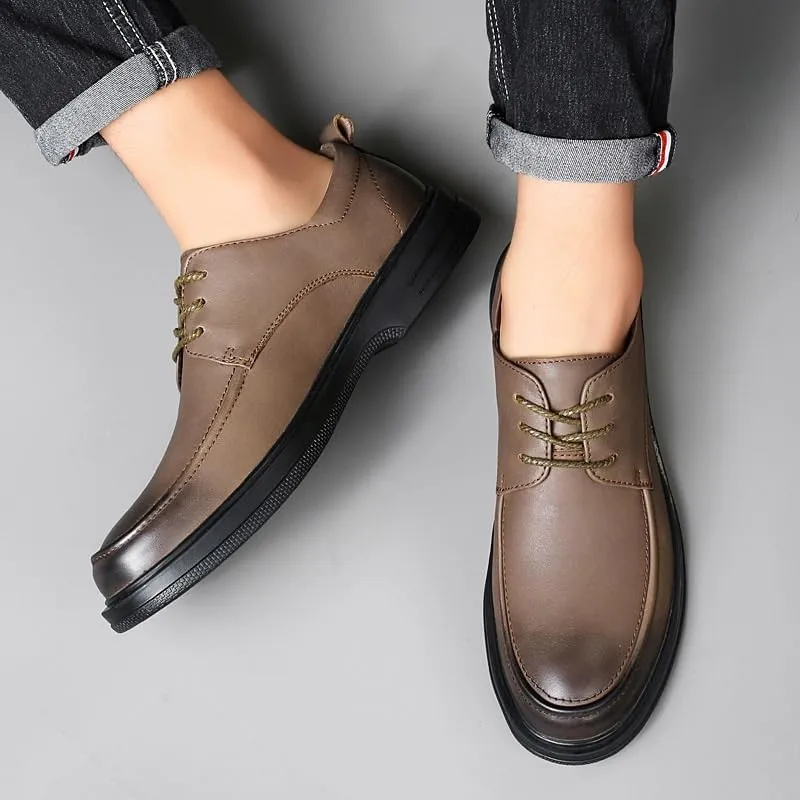 Men's Business Casual Loafers Patent Leather Formal Oxford Lace-Up Dress Shoes Breathable Leather Wingtip Brogue Tuxedo