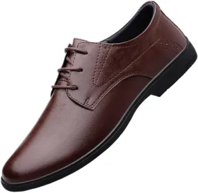 Men's Classic Lace-Up Oxfords Shoes Genuine Leather Business Wedding & Office Dress Shoes for Men
