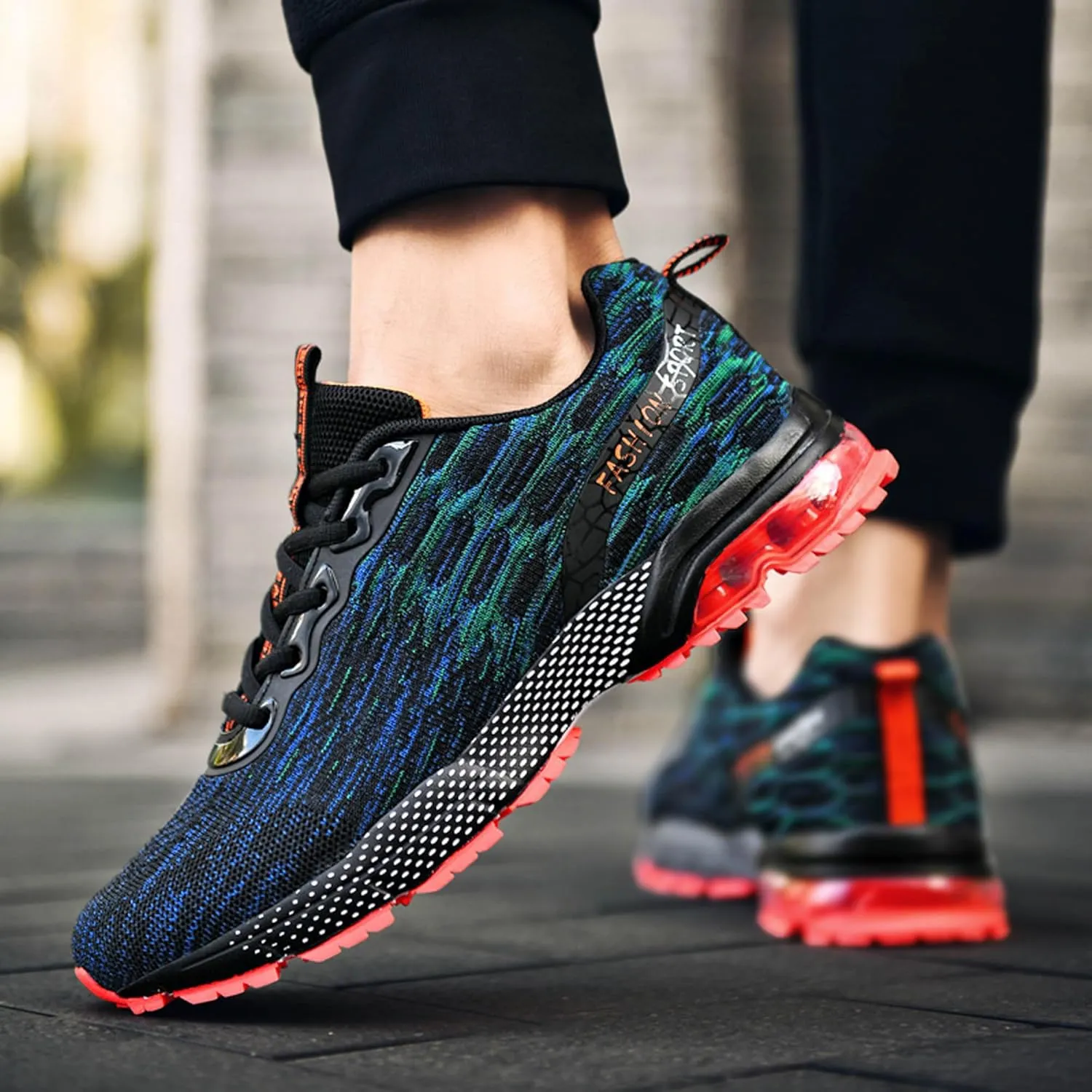 Men's Multi Color Mesh Lightweight Anti Slip Arch Support Casual Training Sports Basketball Shoes