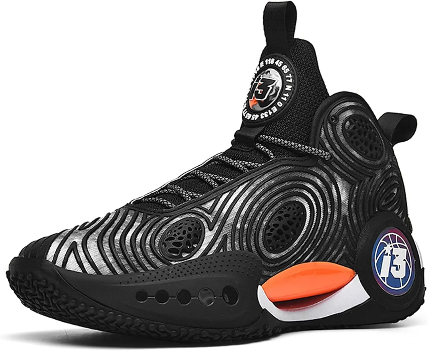 Mens Night Glow Basketball Shoes Classic Lace up High Top Casual Sports Shoes High Elastic Running Shoes Comfortable and Durable Competition Training Shoes Wide Edition Breathable Baseball Shoes