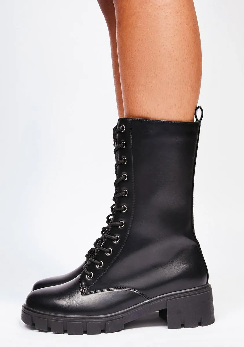 Noir The New Heir Combat Boots