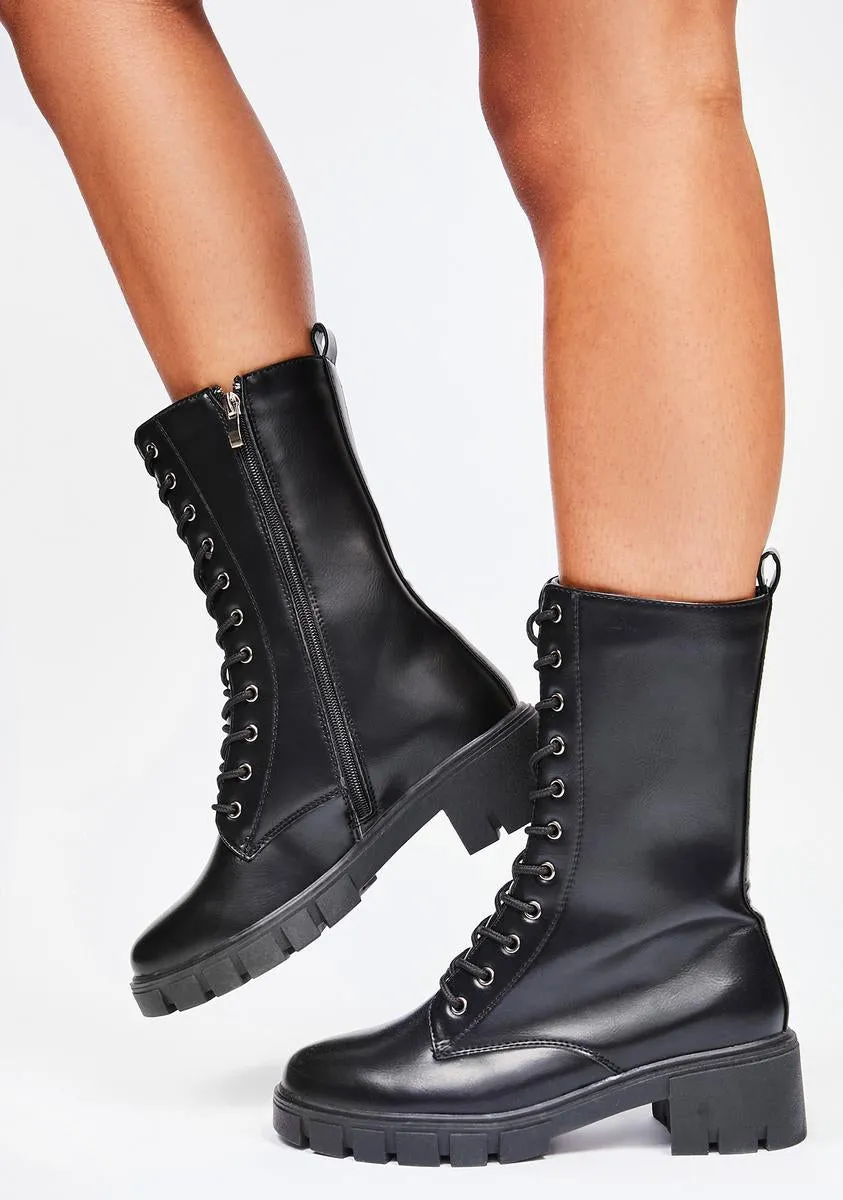 Noir The New Heir Combat Boots