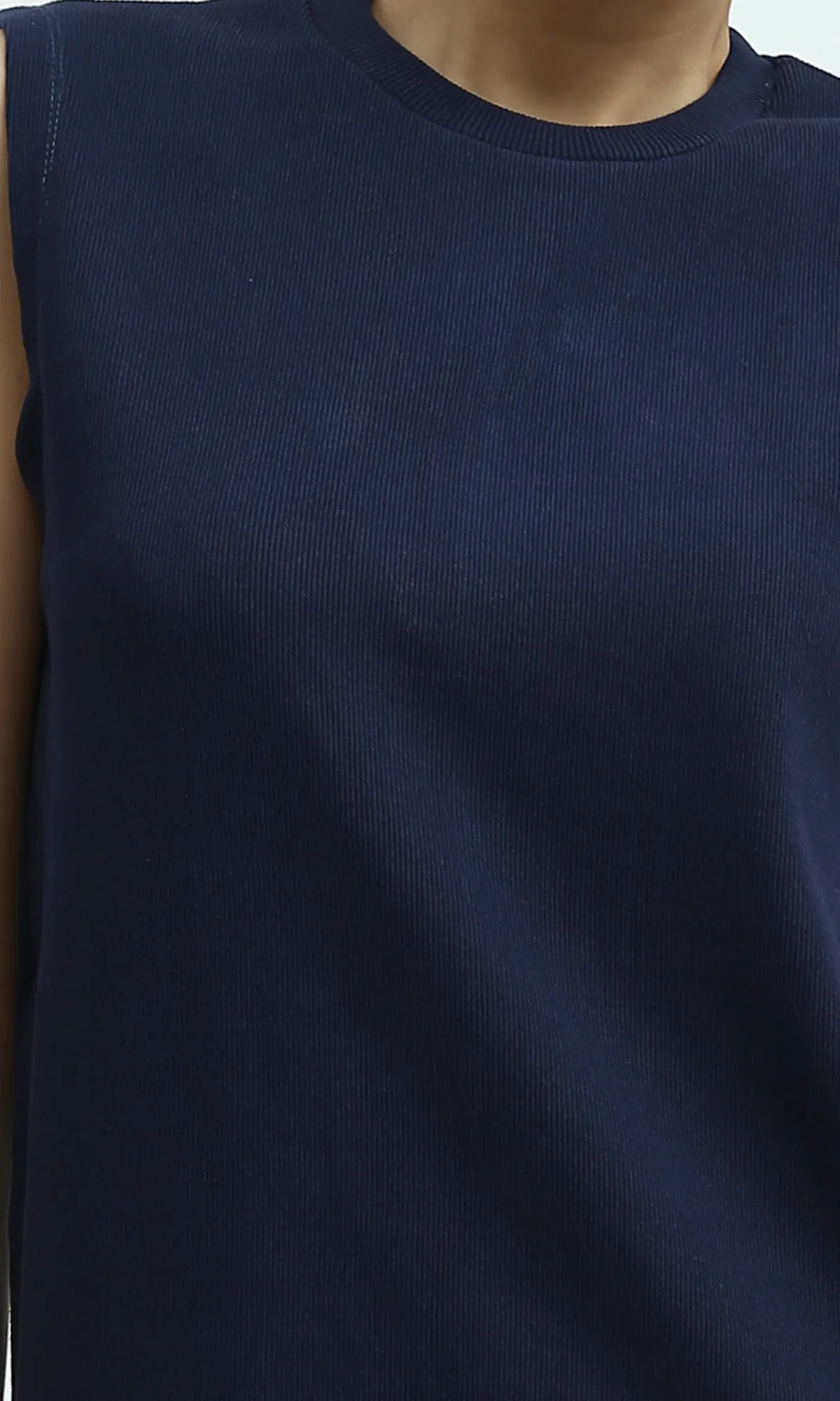 O198525  Slip On Casual Navy Blue Midi Dress