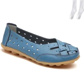 Orthopedic Loafers for Women, Orthopedic Loafers in Breathable Leather, Women's Orthopedic Shoes Sandals