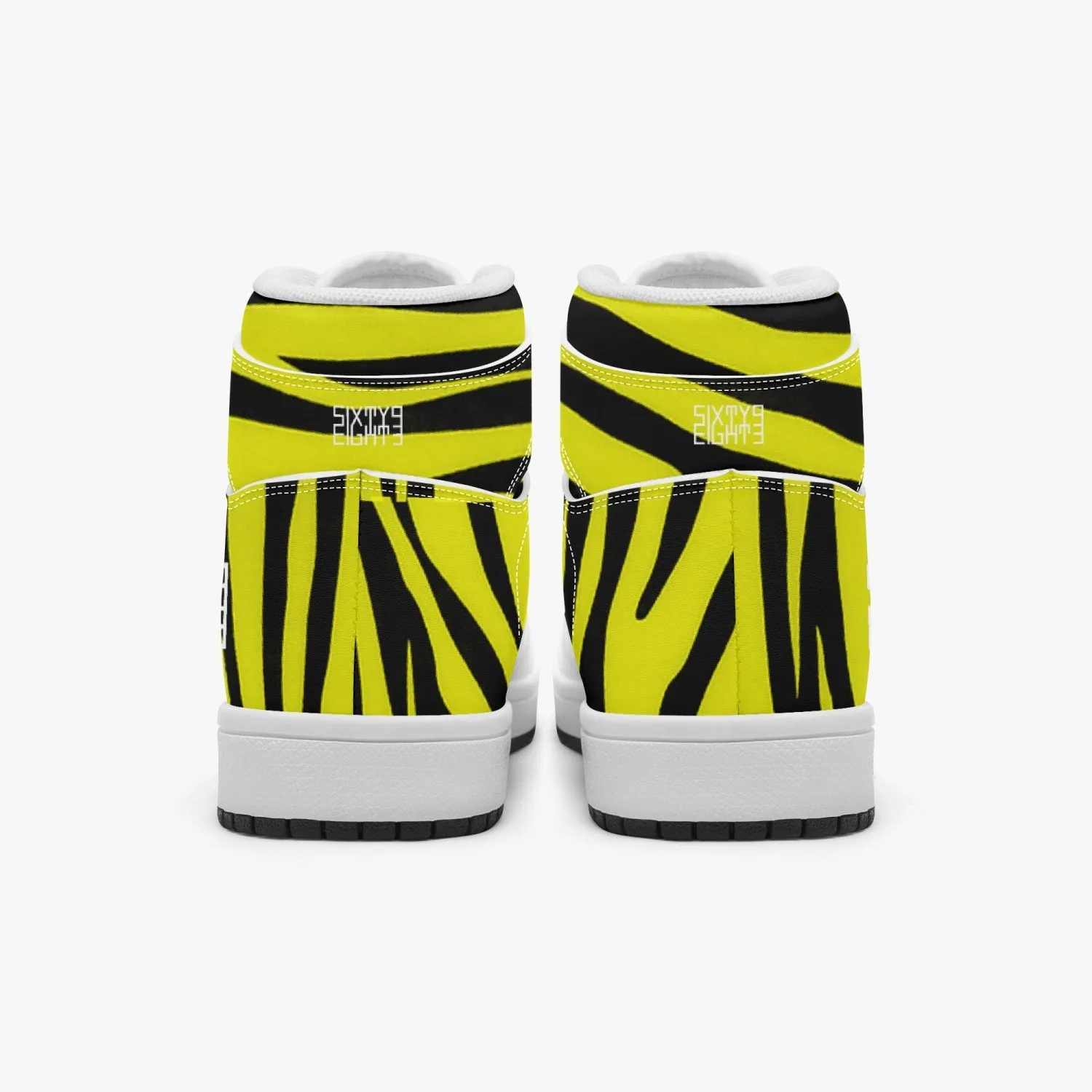Sixty Eight 93 Logo White Zebra Black Lemonade Kids High-Top Shoes