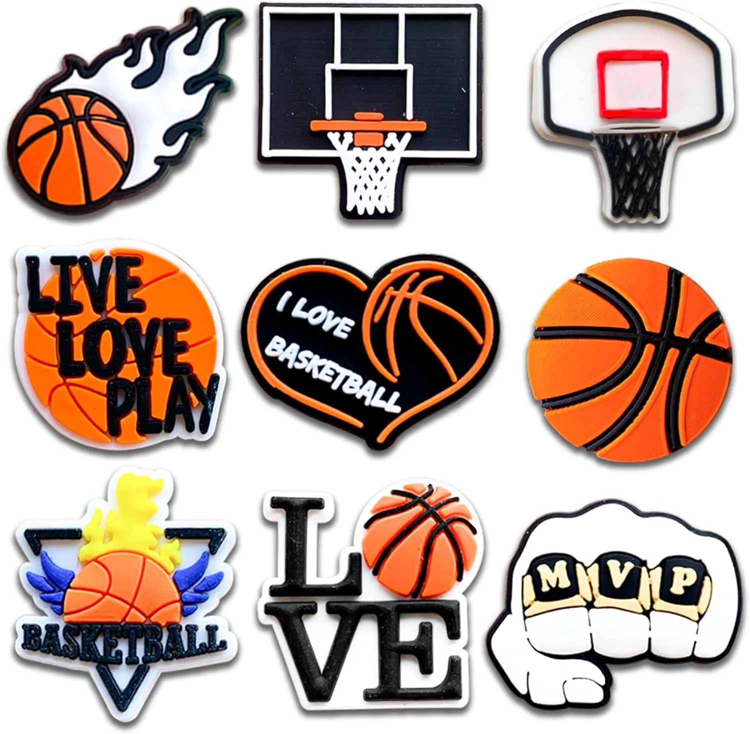 Sports Shoe Charms for Clog Sandals Bracelets Decoration, Baseball Softball Football Basketball Soccer Swim Charms