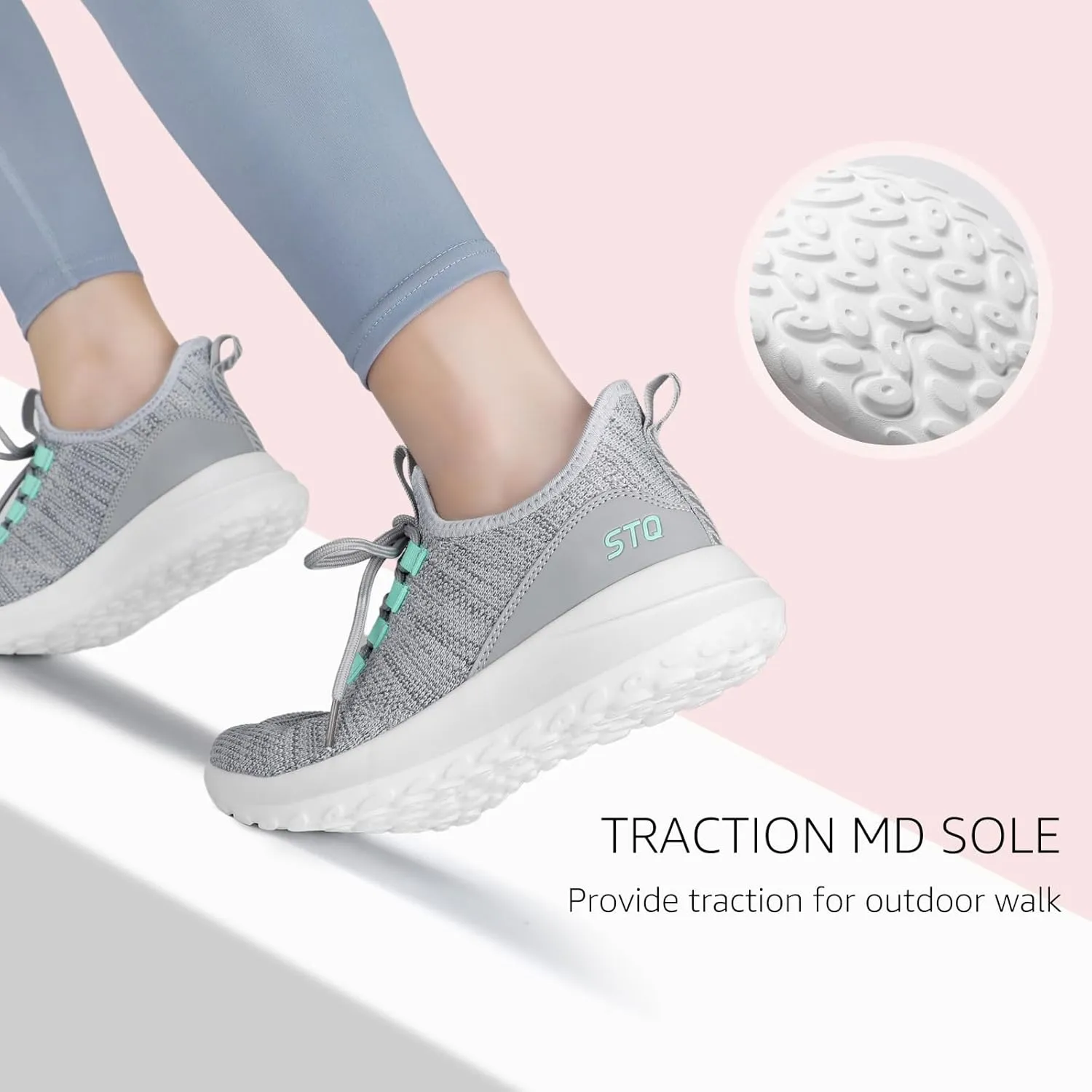 STQ Womens Slip On Sneakers Tennis Walking Orthopedic Shoes Breathable Athletic Gym Workout Cross Training Sneakers